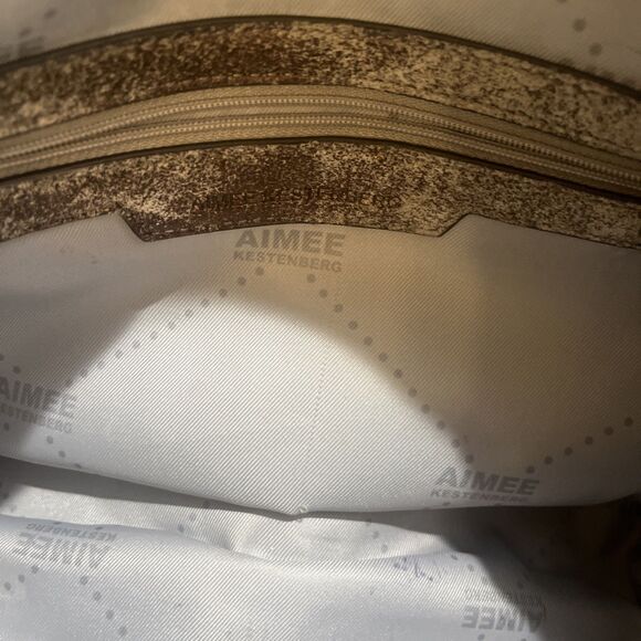 Aimee Kestenberg Soho Leather Gold Pink  Metallic Distressed Bag, Satchel - Picture 11 of 12